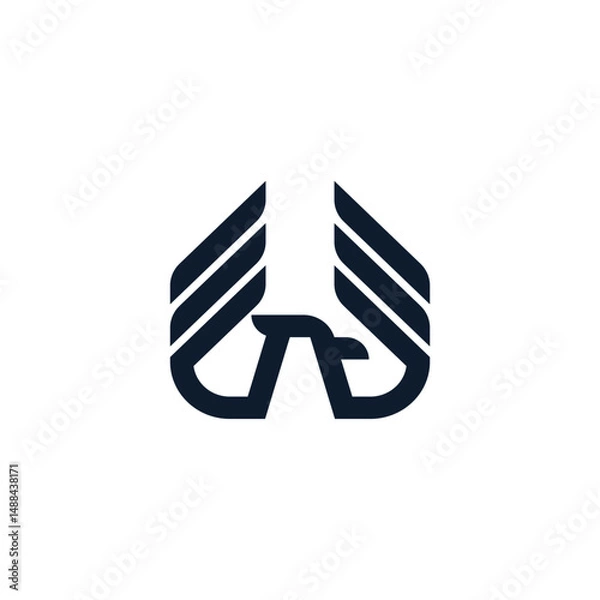 Obraz simple bird with wings spread upwards logo vector