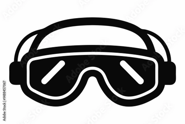 Fototapeta safety goggles silhouette line art vector illustration with a white background