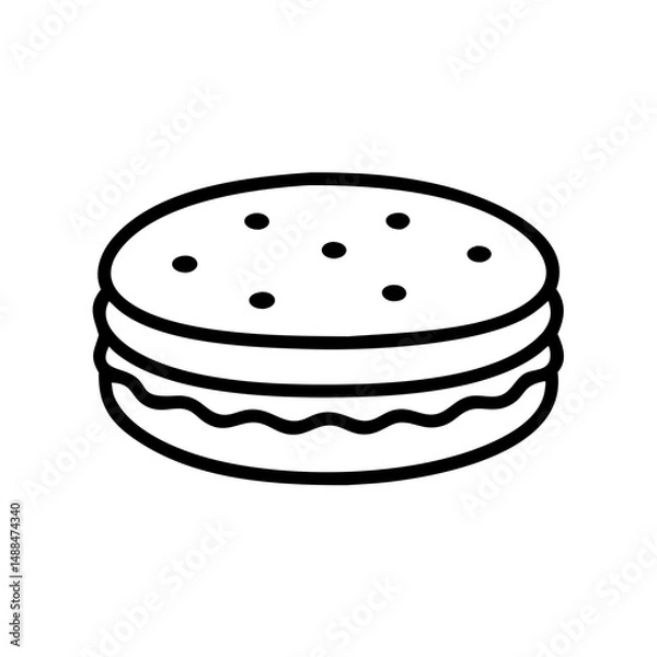 Fototapeta Cookie Sandwich Icon Representing Dessert Biscuit