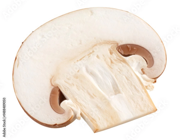Fototapeta Sliced mushroom showing gills isolated on transparent background