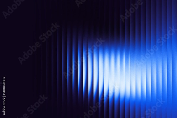 Fototapeta White-light blue-blue gradient with a glass effect on a black background — a futuristic look featuring cool glow, soft waves, and transparent layers that create a sense of motion.