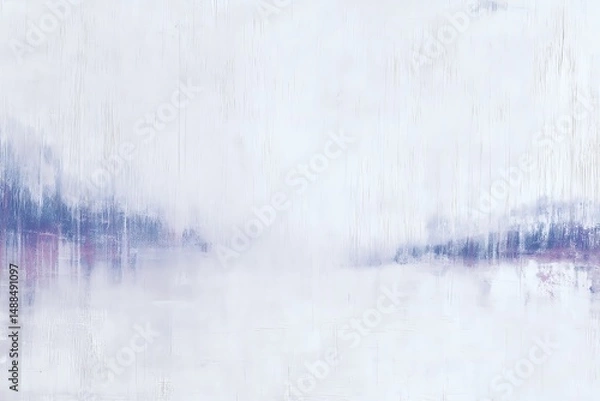 Obraz Abstract landscape with soft pastel shades of blue and white, evoking a sense of serenity and peacefulness. Gentle brush strokes create a misty, tranquil atmosphere.