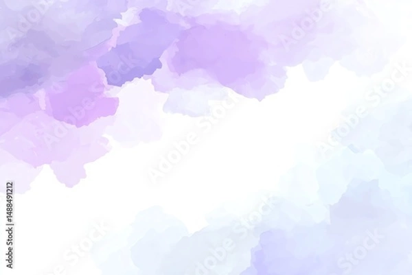 Obraz Abstract watercolor background in soft pastel shades of purple and blue. Artistic texture perfect for design projects, offering a calm and creative vibe.