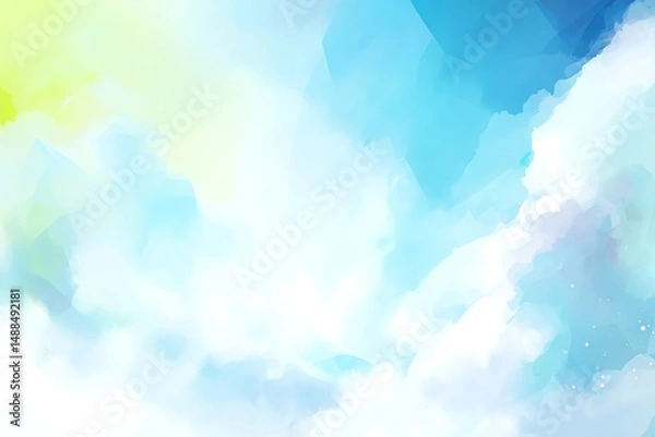 Obraz Vibrant abstract design with soft clouds and geometric shapes