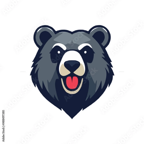 Obraz Simplified Black Bear Icon Design