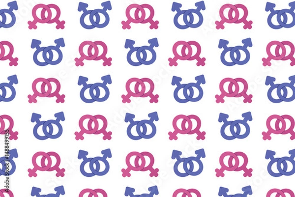 Obraz Gender symbols. LGBT pattern. Pride Month. Hand drawing. Vector illustration