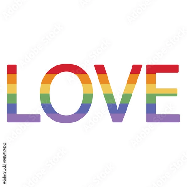 Obraz Sticker Love. Pride Month. Hand drawing. Vector illustration.