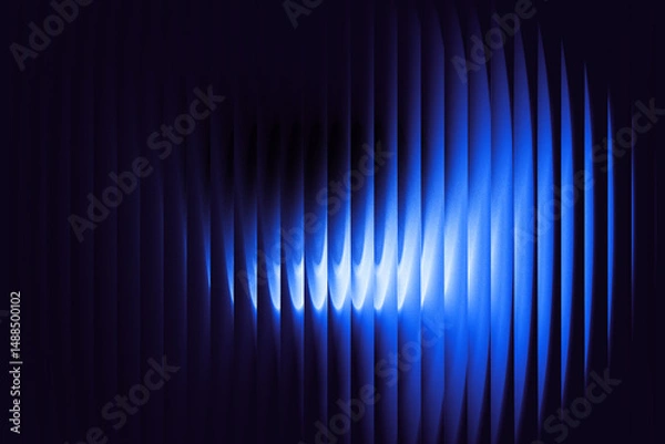 Fototapeta White-light blue-blue glass gradient on a black background — an atmospheric, cybernetic pattern with bright iridescence and a transparent, almost liquid form.
