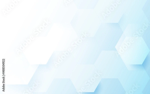 Obraz Abstract blue hexagonal background pattern with soft gradients