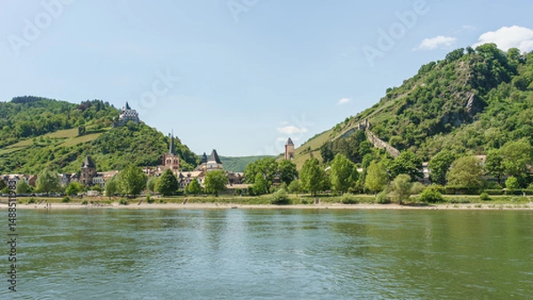 Obraz Ansicht von Bacharach vom Rhein aus gesehen