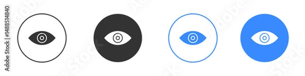 Fototapeta Eyes icon editable flat vector illustration concept.