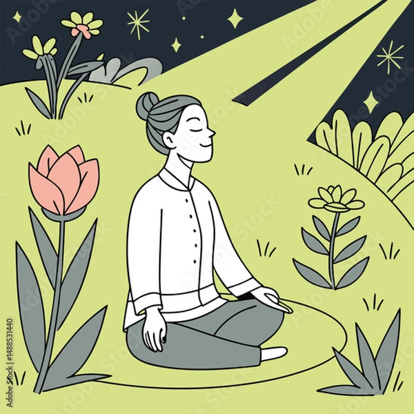 Obraz girl in lotus position