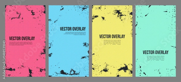 Obraz Vector illustration. Overlay hand drawn style. Abstract dirty black paint layer on transparent background. Ink brush strokes mess. Design for flyer, voucher, coupon, leaflet, social media template
