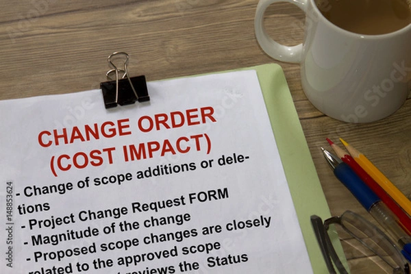 Fototapeta Change Order Cost Impact