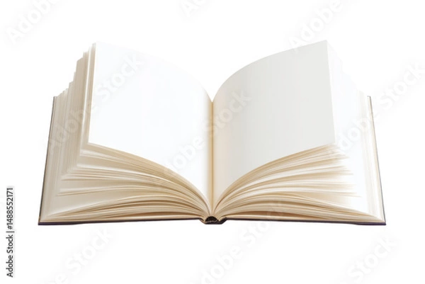 Fototapeta Open book showing blank pages on transparent background