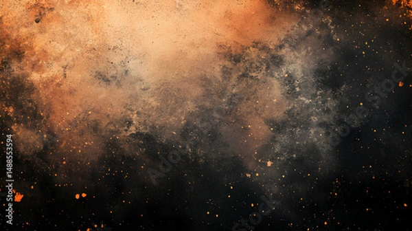 Fototapeta Abstract Cosmic Background with Fiery Hues and Dark Space Elements