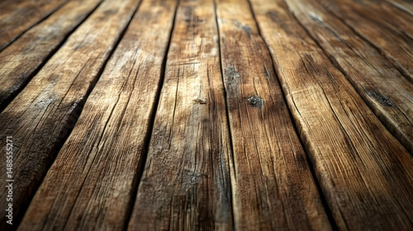 Fototapeta Detailed Close-up of Rustic Wooden Floor with Natural Textures and Grain