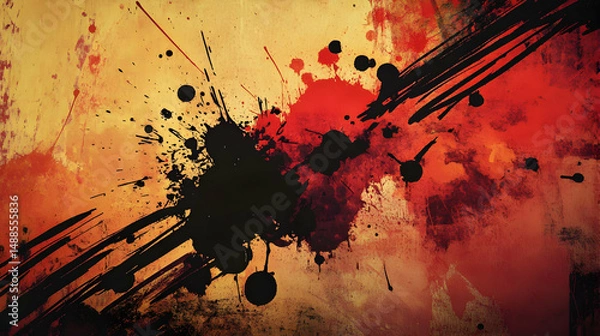 Fototapeta Abstract background with vibrant colors and dynamic paint splashes