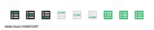 Fototapeta Questionnaire icon set. Quiz graphic sign. Option icons in vector design style. Test pictogram.