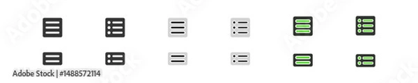 Fototapeta Option icon set. Checklist icon in vector design style. Setting graphic sign. Menu pictogram