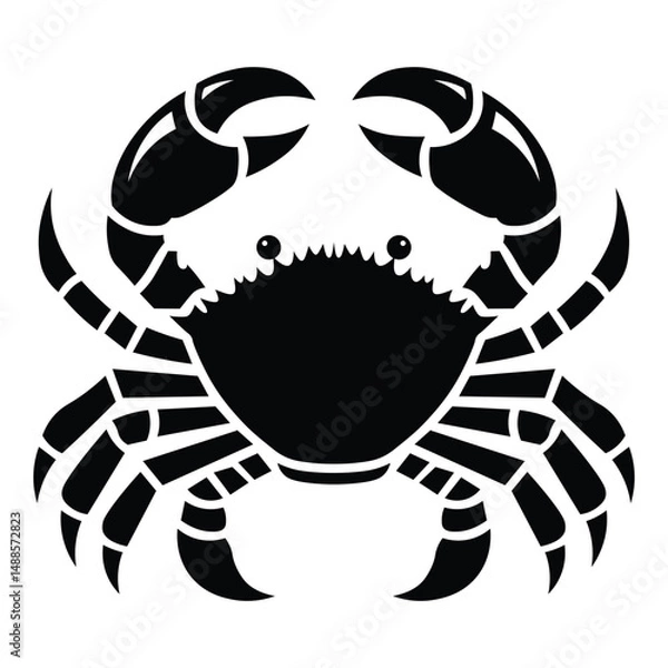 Obraz Silhouette of crab flat design