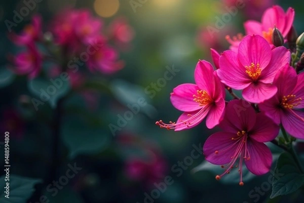 Obraz Vibrant fuchsia flowers, intricate details, lush blooms, bloom, purple