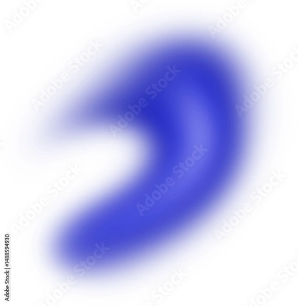 Fototapeta Blue Organic Shape with Gradient and Glossy Texture