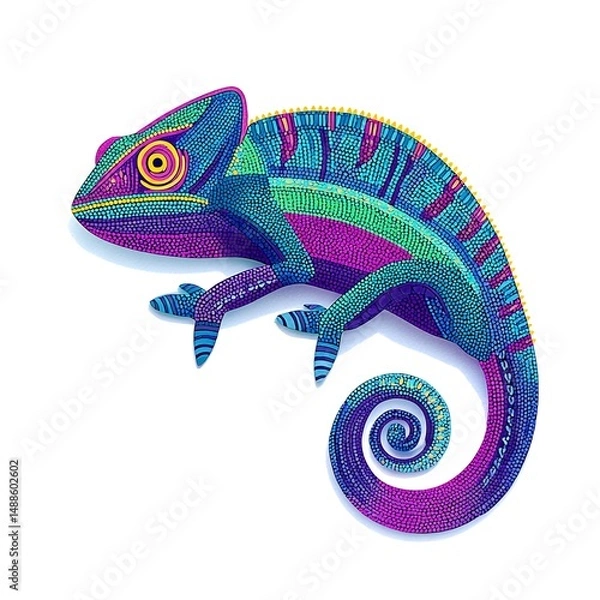 Fototapeta chameleon changing color icon