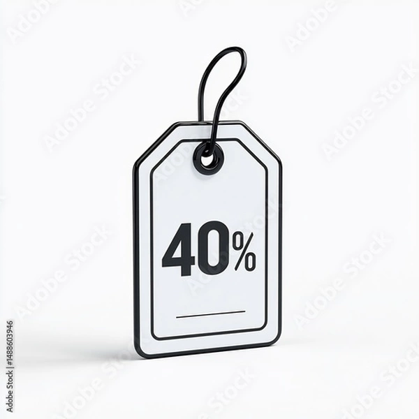 Fototapeta Discount Price Tag Slashed in Half