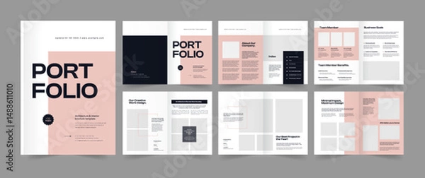 Fototapeta Minimalist Modern Architecture Portfolio, Residential Housing Project Portfolio Design