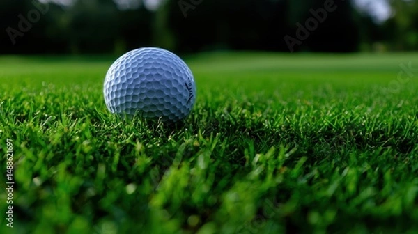 Obraz A golf ball is sitting on the grass