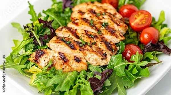 Fototapeta This easy-to-make grilled chicken salad is perfect for a healthy lunch or dinner.