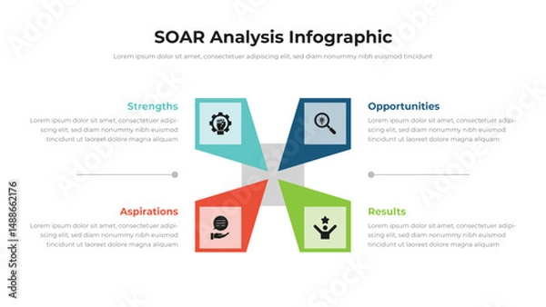 Fototapeta SOAR infographic presentation layout fully editable.