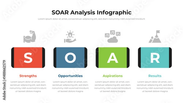 Fototapeta SOAR infographic presentation layout fully editable.