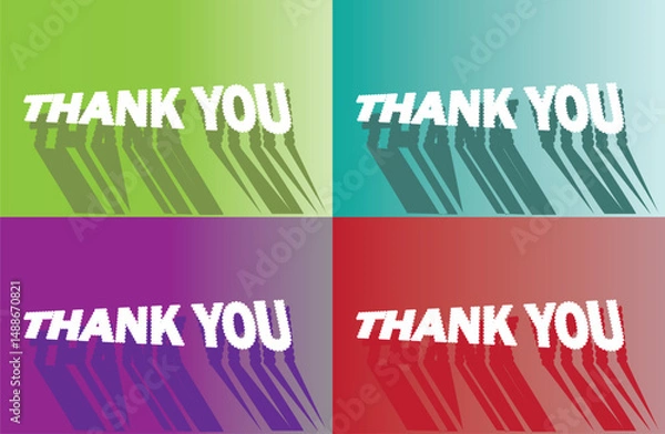 Fototapeta Set of thank you banner vector isolated on transparent.
