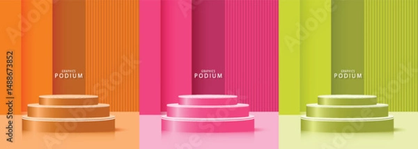 Fototapeta Podium displaying products and equipment Vector background for marketing Vector template