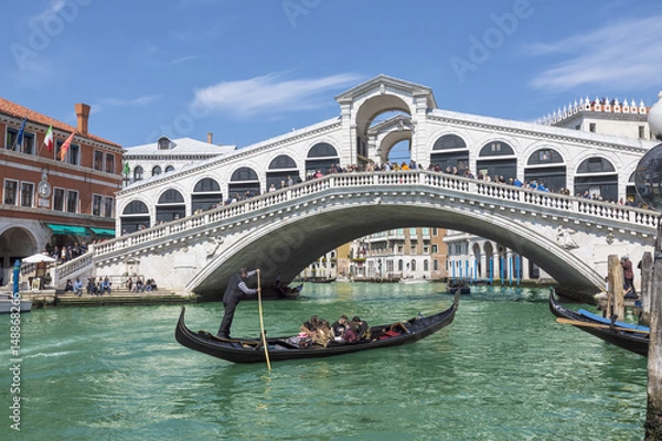 Obraz Widok na kanał Grande i most Rialto. Wenecja, Włochy
