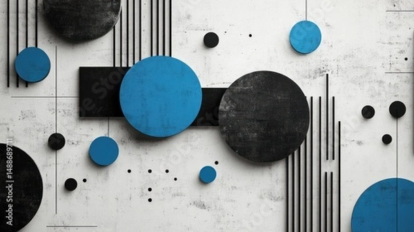 Fototapeta Abstract geometric shapes on a textured background