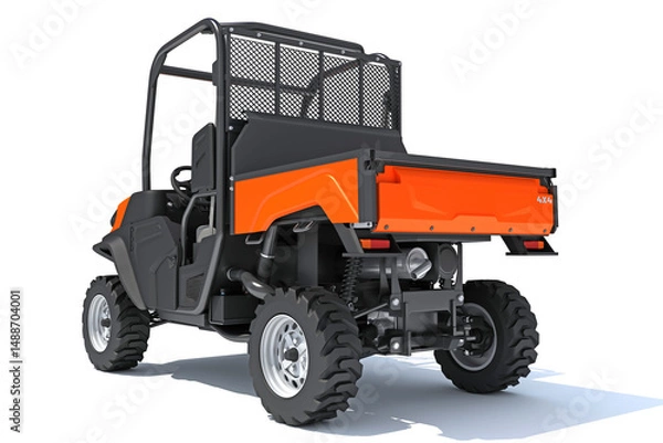 Obraz UTV Utility Vehicle 3D rendering on white background	
