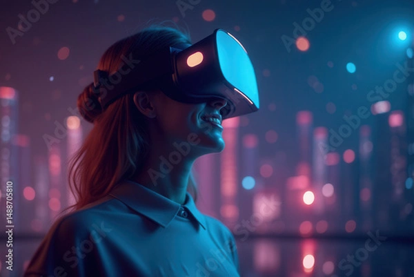 Fototapeta Seamless eco pattern with leaves, drops, recycle and nature icons on green background.