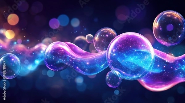 Fototapeta Abstract glowing bubbles