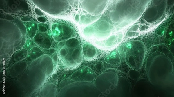 Fototapeta Abstract, glowing, cellular structure