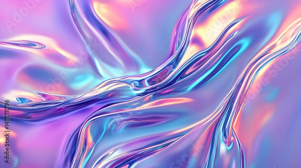 Fototapeta Abstract Fluid Colorful Gradient Texture with Shine and Reflection