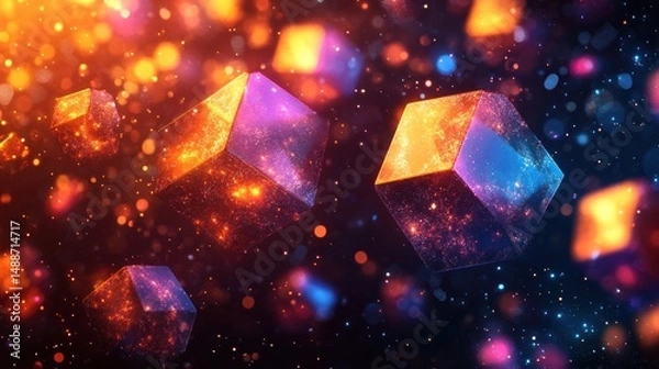 Fototapeta Abstract glowing cubes (1)