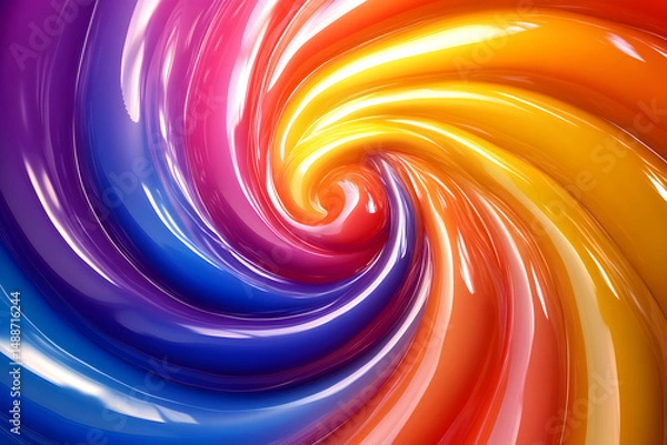 Fototapeta Colorful Swirl of Bright Vibrant Tones in Spiraling Motion