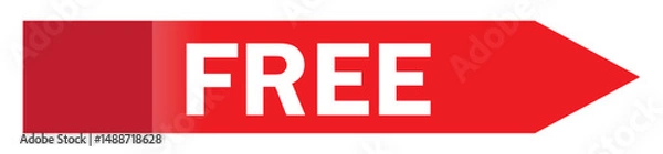Fototapeta Free label with red arrow