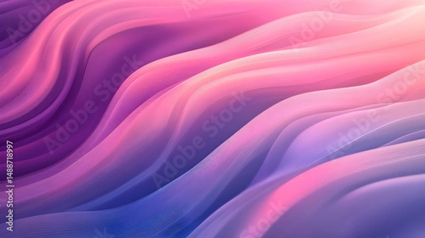 Fototapeta Soft Flowing Waves of Colorful Gradients in Purple and Pink Tones