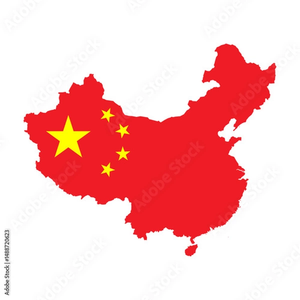 Fototapeta china flag map