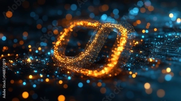 Fototapeta Abstract glowing linked rings