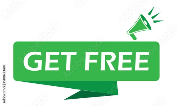 Fototapeta Green speech bubble with megaphone vector